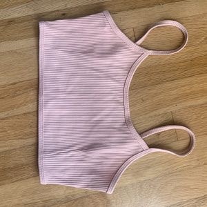 Year of Ours Pink Ribbed Sports Bra